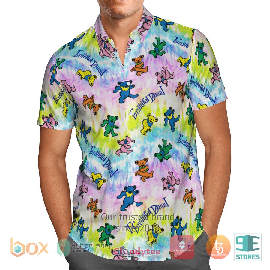 Alternative view of BEST Colorful Dancing Bears Grateful Dead Hawaii Shirt