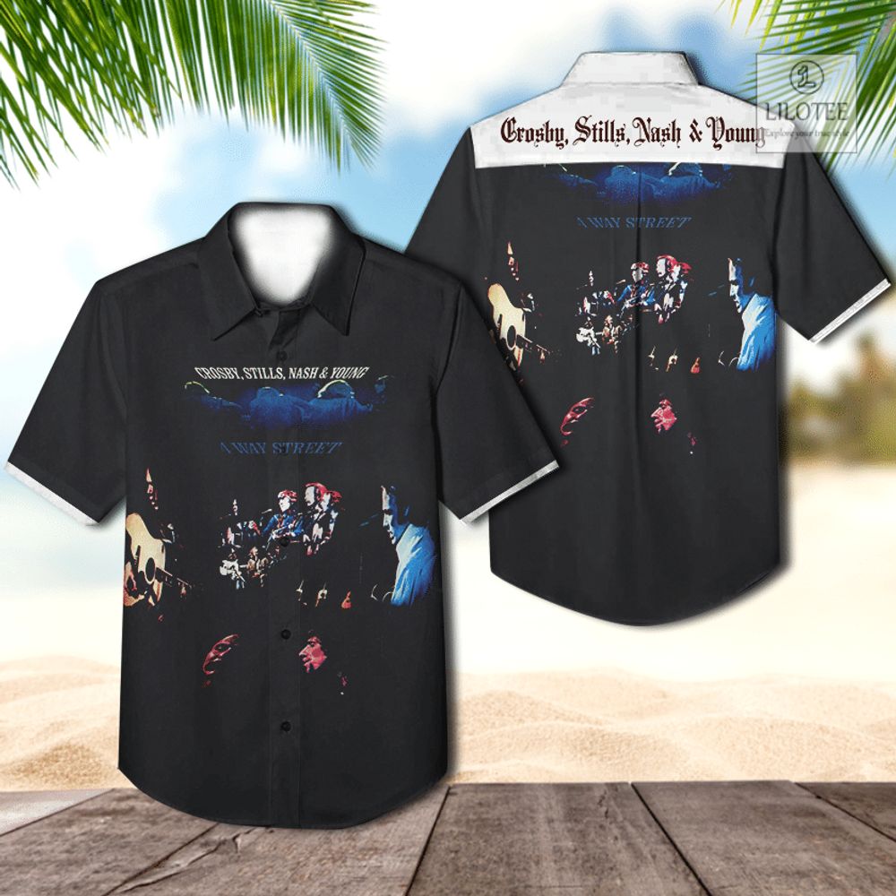 BEST Crosby, Stills, Nash & Young 4 Way Street Casual Hawaiian Shirt 2