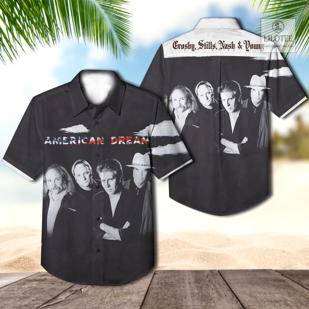 BEST Crosby, Stills, Nash & Young American Dream Casual Hawaiian Shirt 2