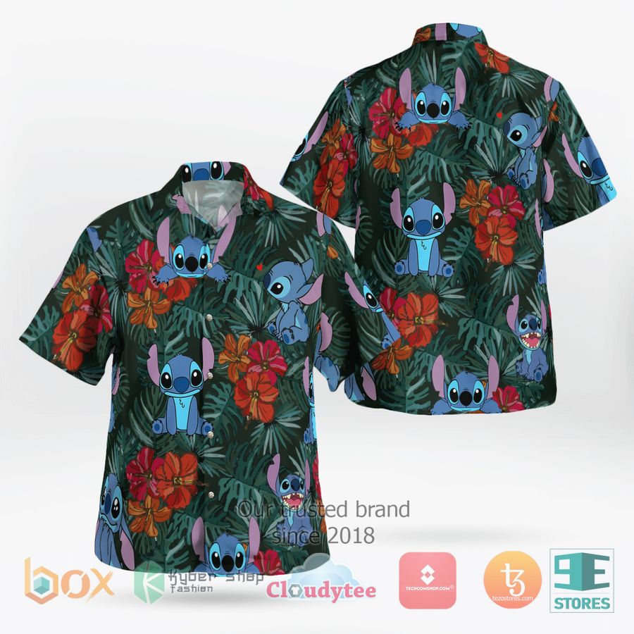 BEST Cute Stitch Tropical Flower Hawaii Shirt 8
