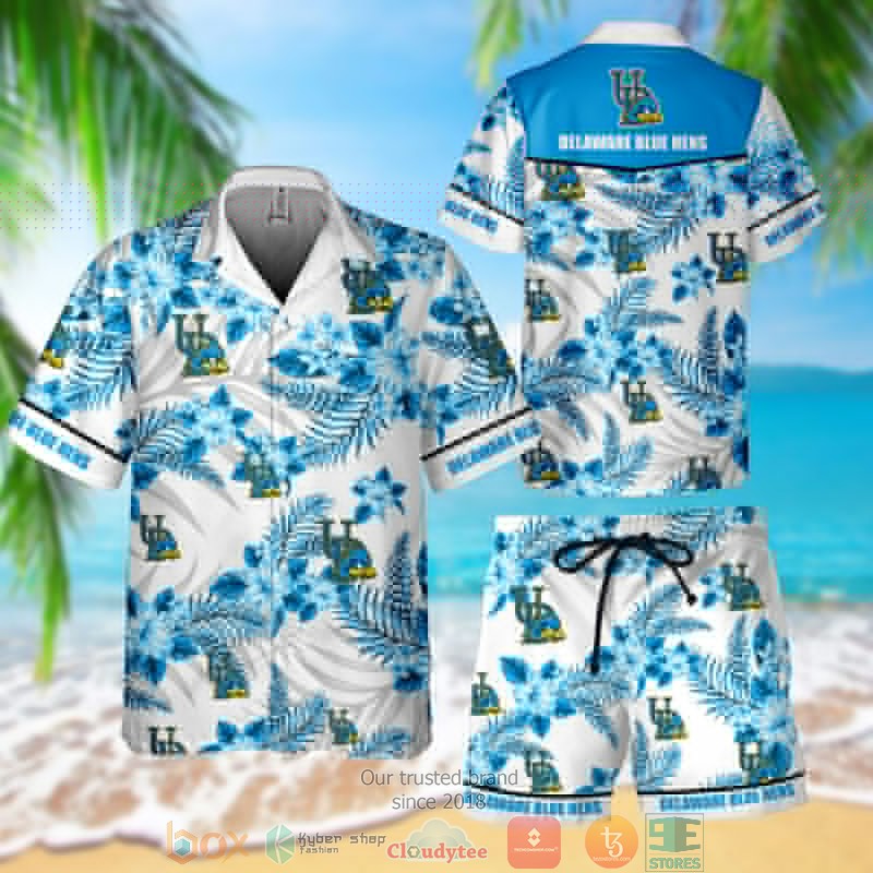 HOT Delaware Blue Hens Hawaiian Shirt and Short 3