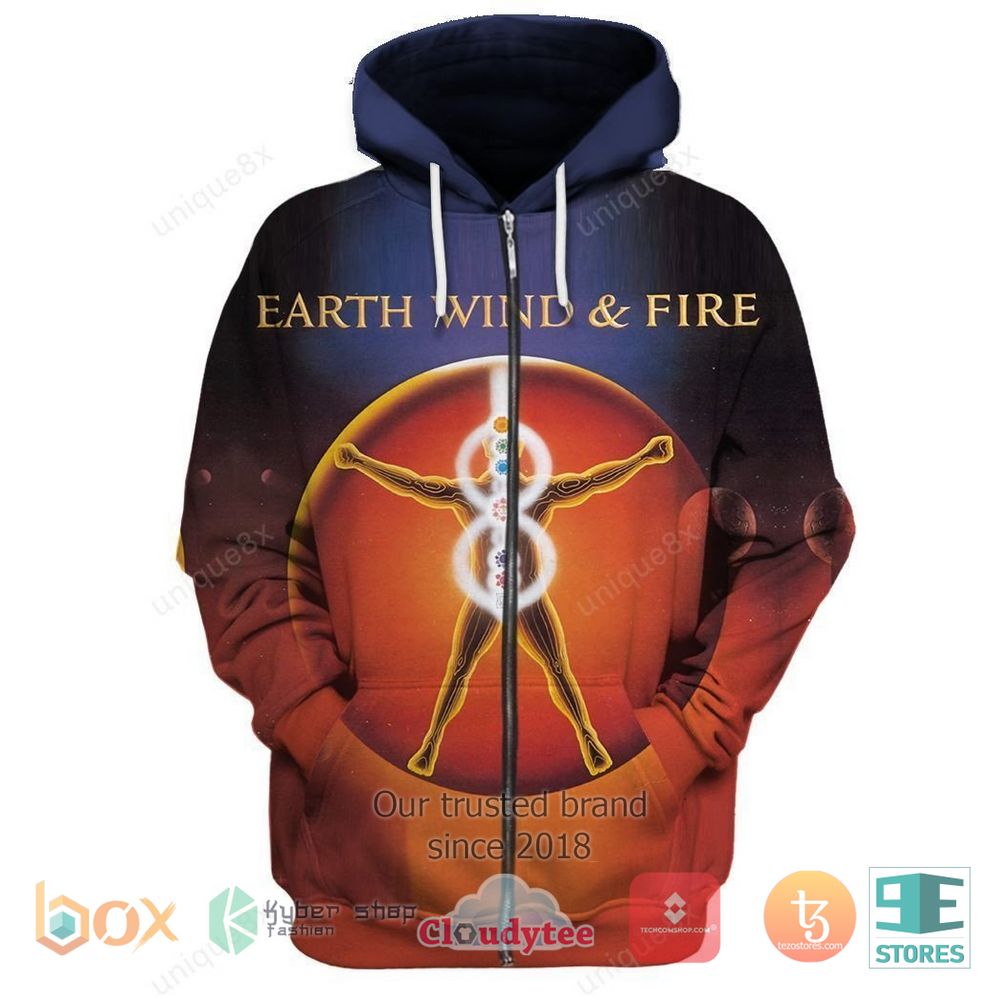 HOT Earth, Wind & Fire Powerlight Zip Hoodie 5