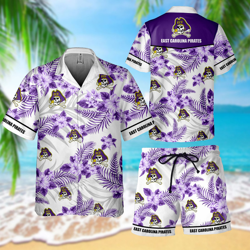 HOT East Carolina Pirates Hawaiian Shirt and Short 4