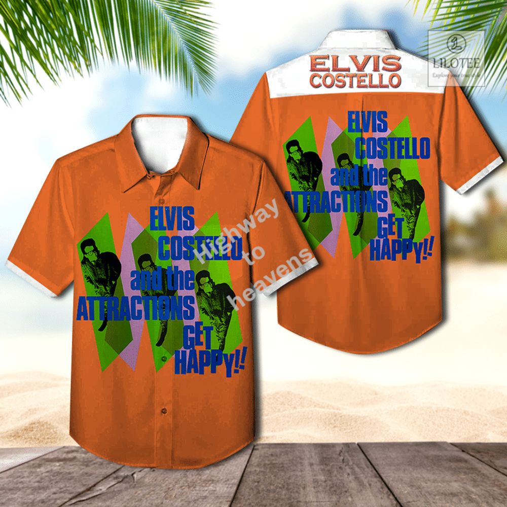 BEST Elvis Costello Get Happy Casual Hawaiian Shirt 3