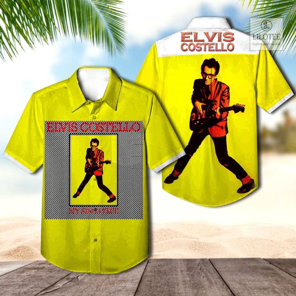 BEST Elvis Costello My Aim Is True Casual Hawaiian Shirt 3