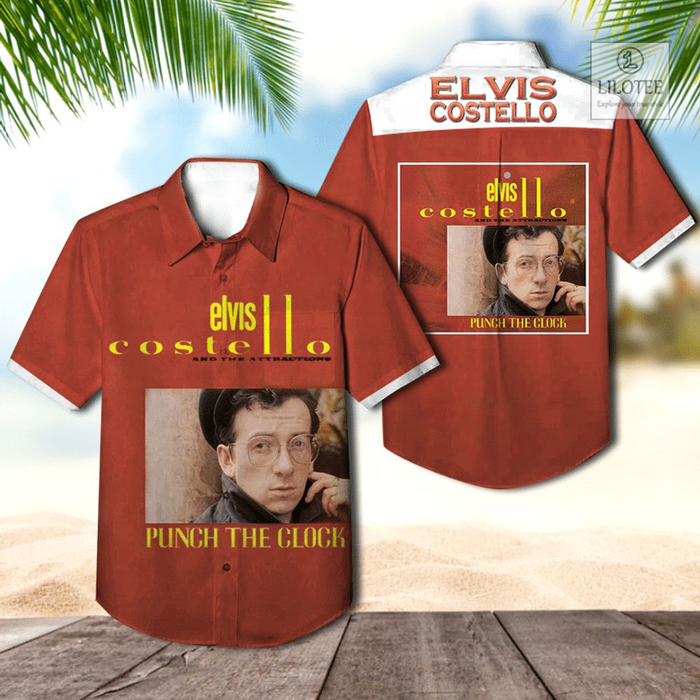 BEST Elvis Costello Punch The Clock Casual Hawaiian Shirt 2