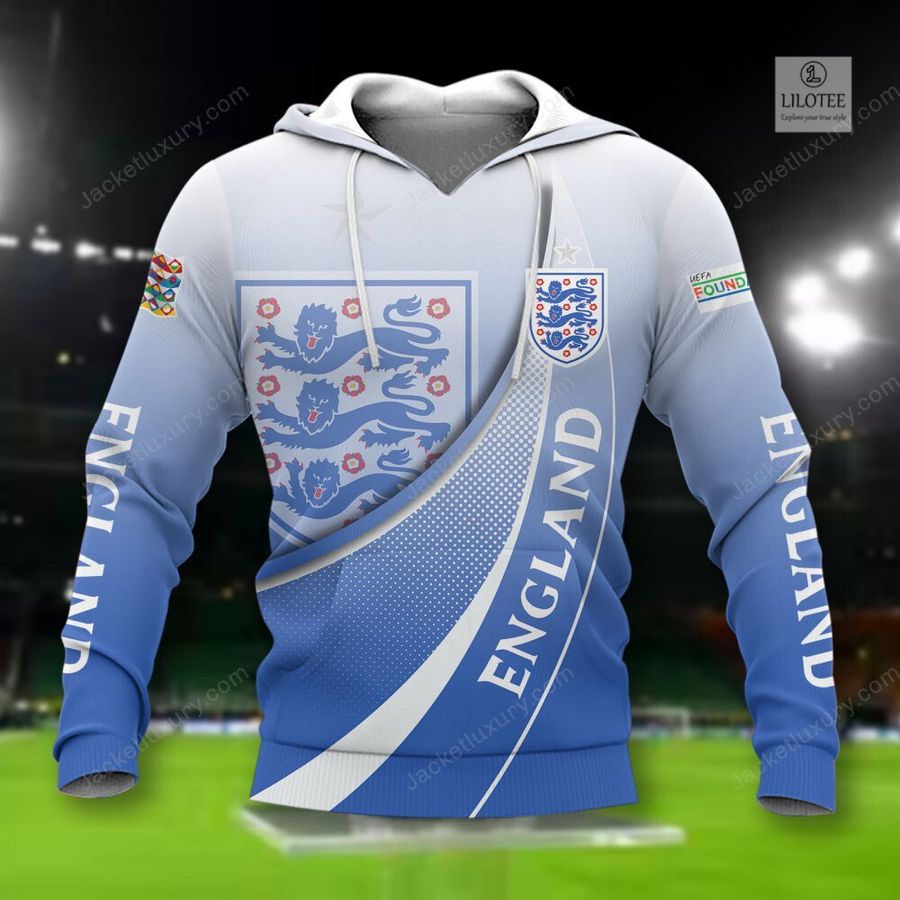 England national football team Blue 3D Hoodie, Shirt 12