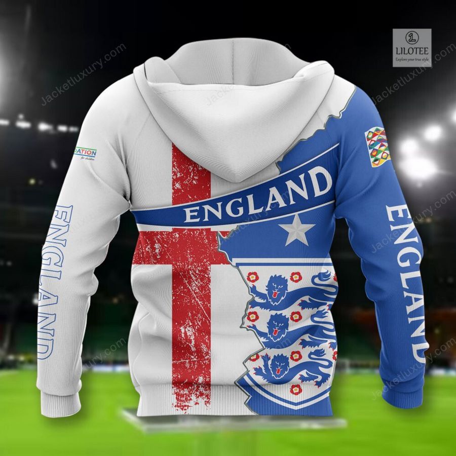 England national football team White 3D Hoodie, Shirt 3