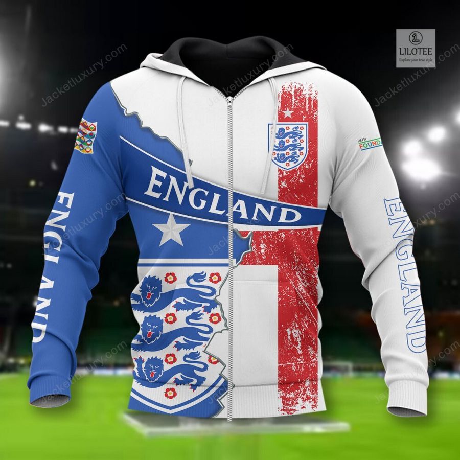 England national football team White 3D Hoodie, Shirt 4