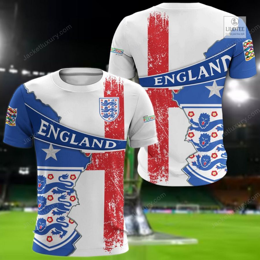 England national football team White 3D Hoodie, Shirt 8