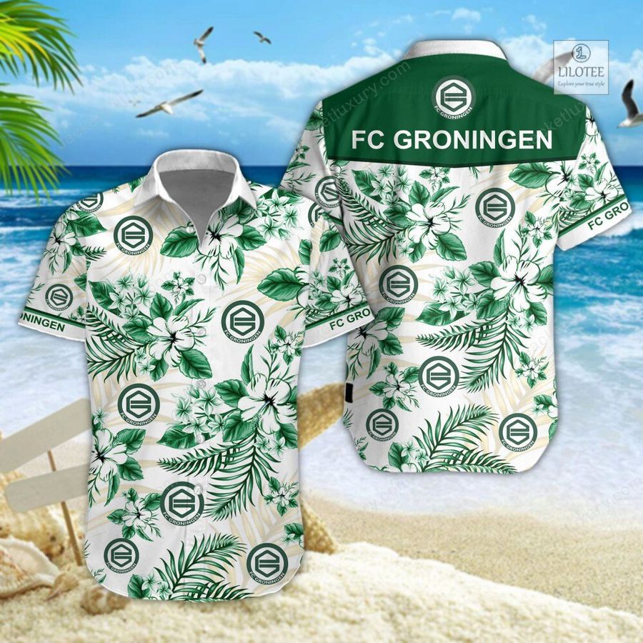 BEST FC Groningen Green Hawaiian Shirt, Short 4