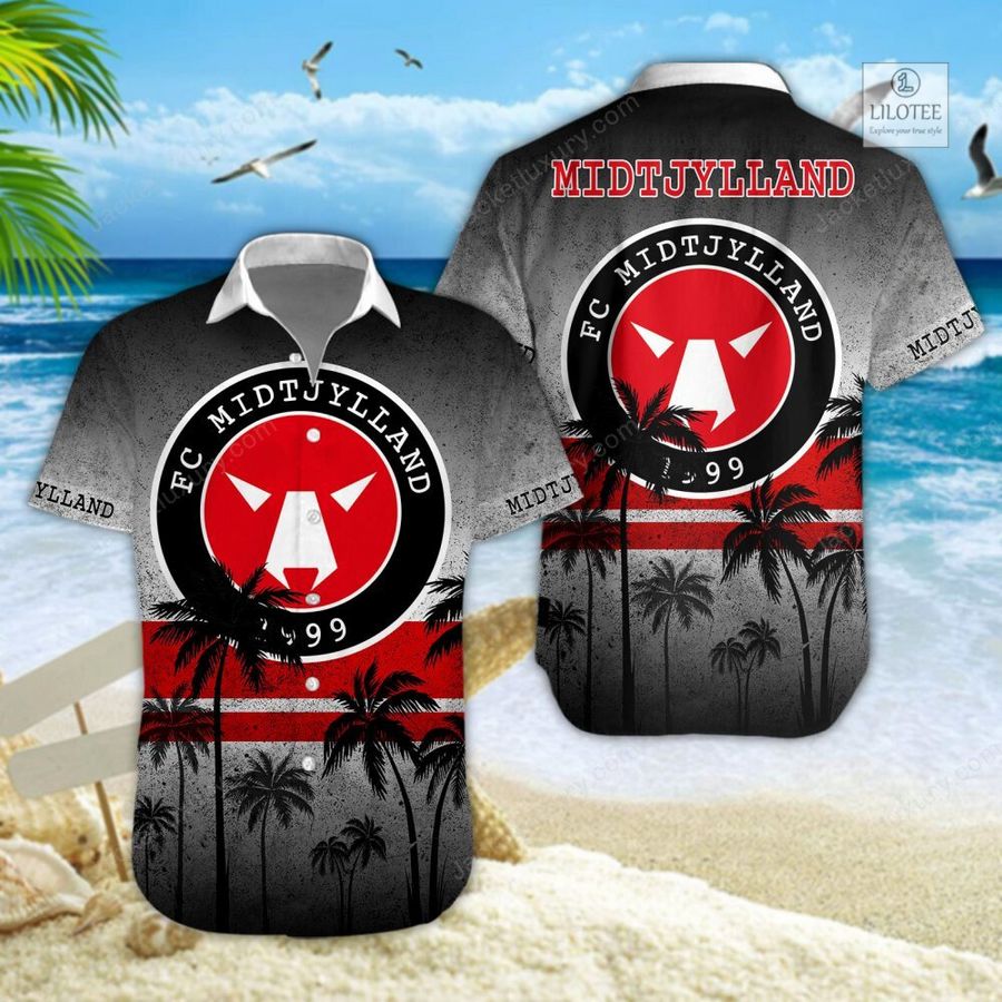 BEST FC Midtjylland Black Hawaiian Shirt, Short 4