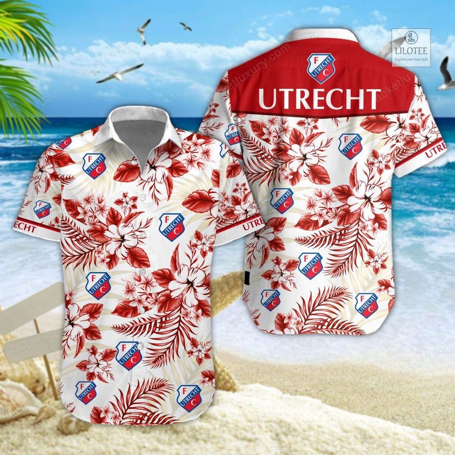 BEST FC Utrecht red Hawaiian Shirt, Short 4