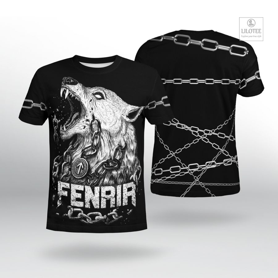 BEST Fenrir Is Tied With Chains Viking Black T-Shirt 5