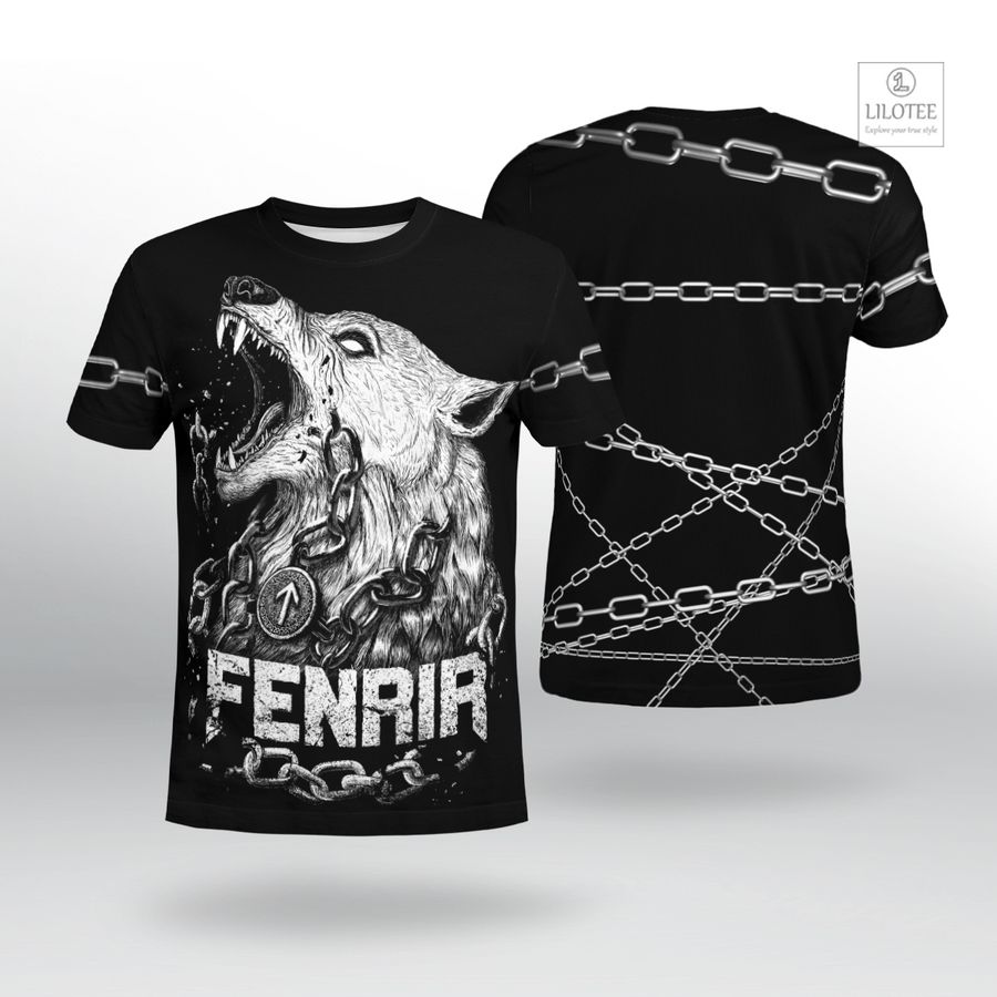 BEST Fenrir is tied with chains Viking T-Shirt 7
