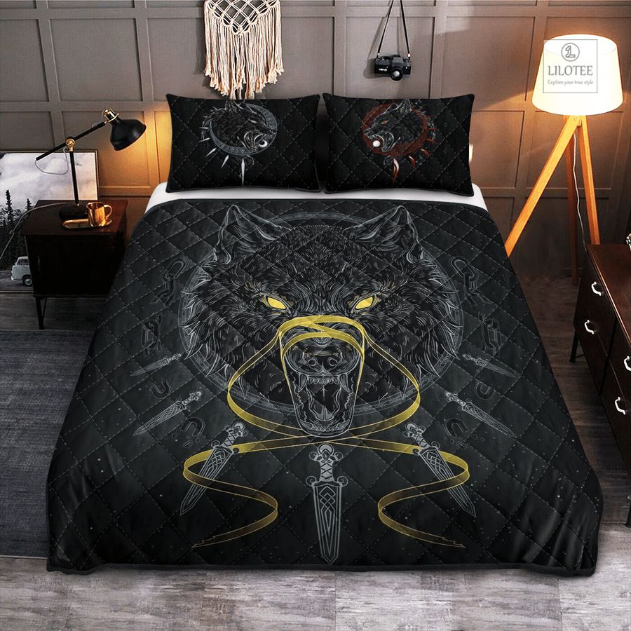 BEST Fenrir Viking Wolf Black Bedding Set 8