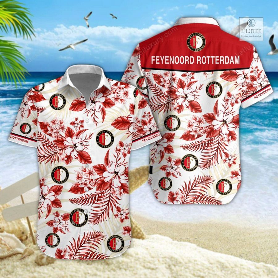 BEST Feyenoord Rotterdam Red Hawaiian Shirt, Short 5