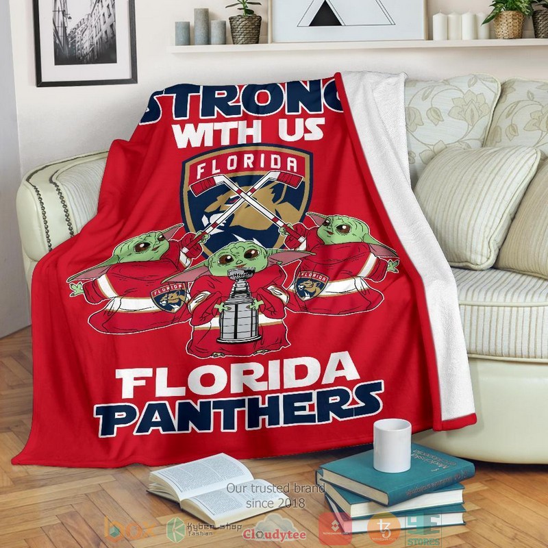 HOT Florida Panthers Baby Yoda The Force Is Strong Blanket 17