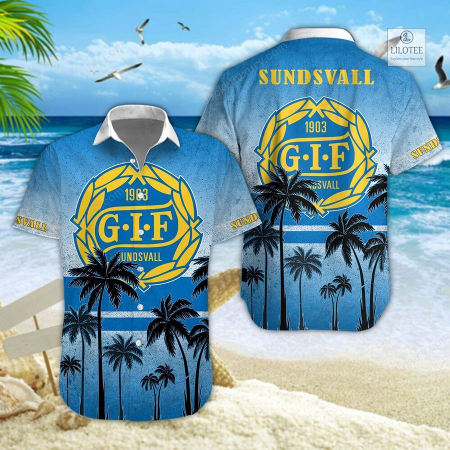 BEST GIF Sundsvall Blue Hawaiian shirt, short 5