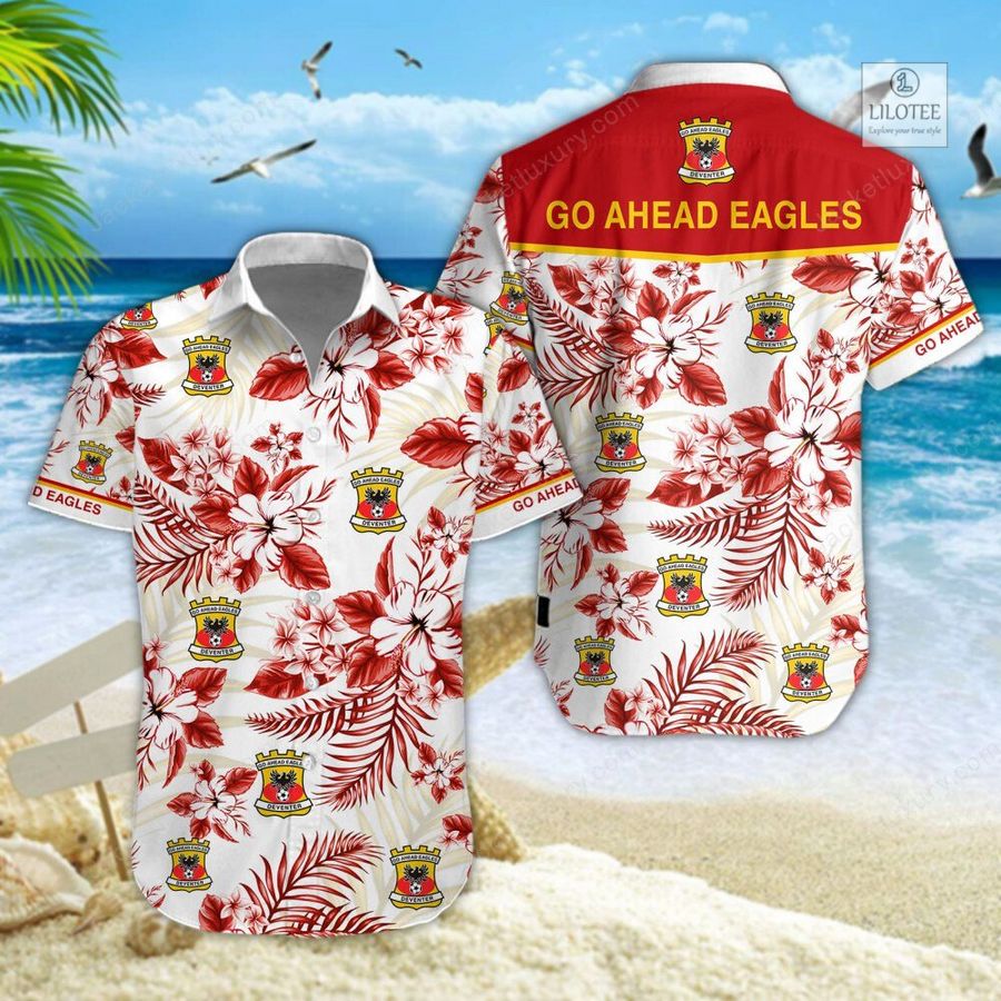 BEST Go Ahead Eagles Red Hawaiian Shirt, Short 4