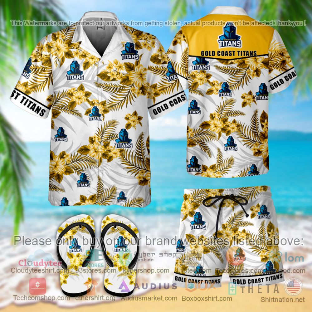 BEST Gold Coast Titans Hawaiian Shirt, Short 3