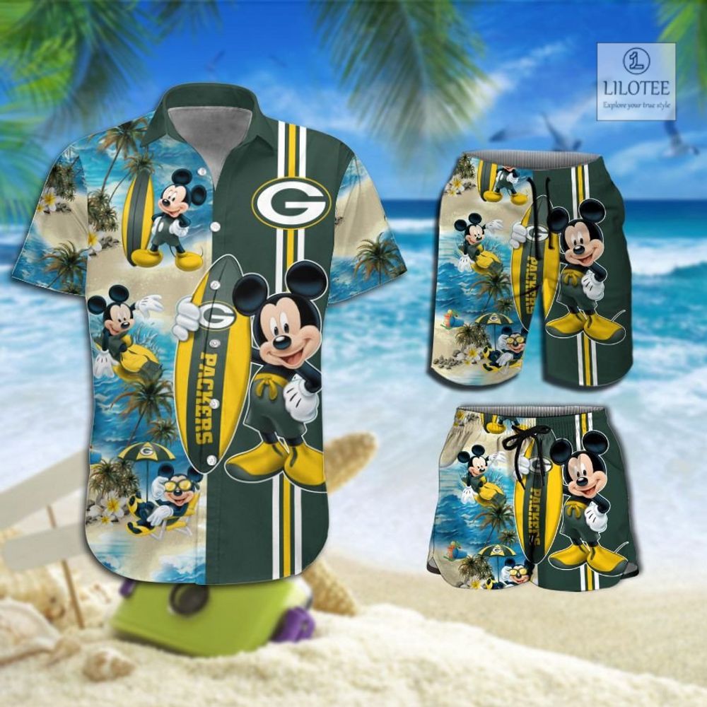 BEST Green Bay Packers Mickey Mouse Hawaiian Shirt, Shorts 9