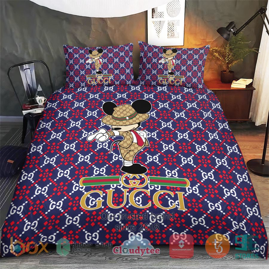 BEST Gucci Mickey Mouse Cover Bedding Set 2