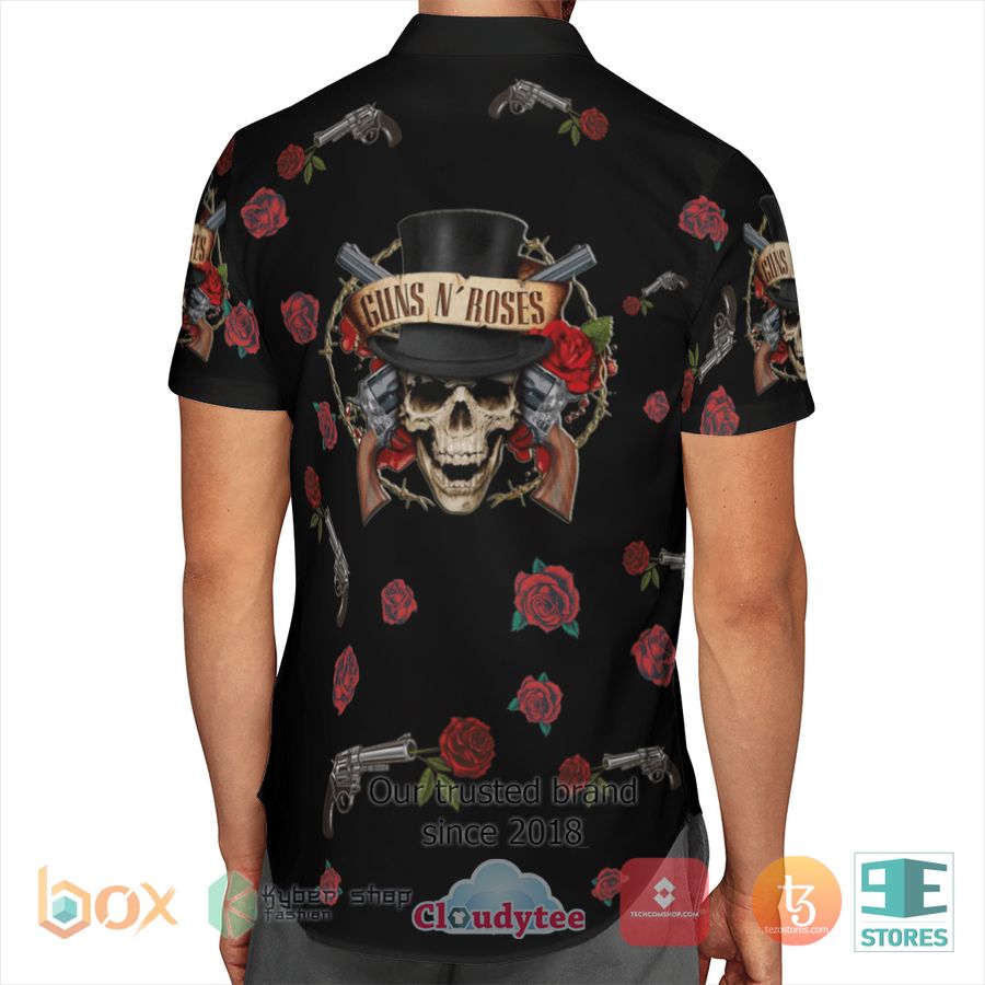 BEST Guns N' Roses Skull black Hawaii Shirt 14