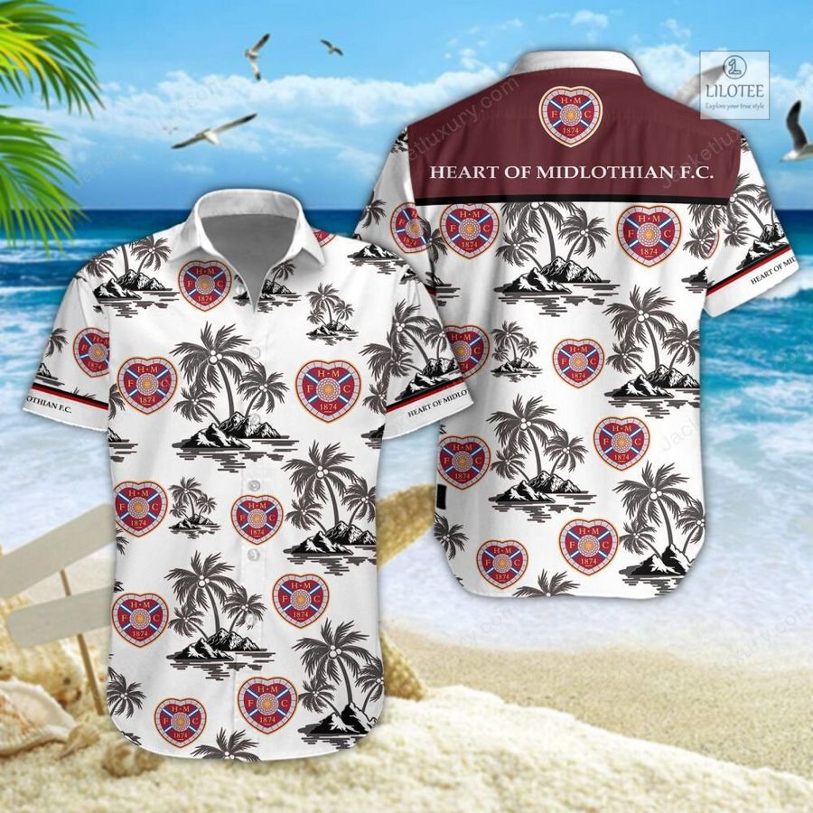 BEST Heart of Midlothian Football Club Heat Hawaiian Shirt, Shorts 4