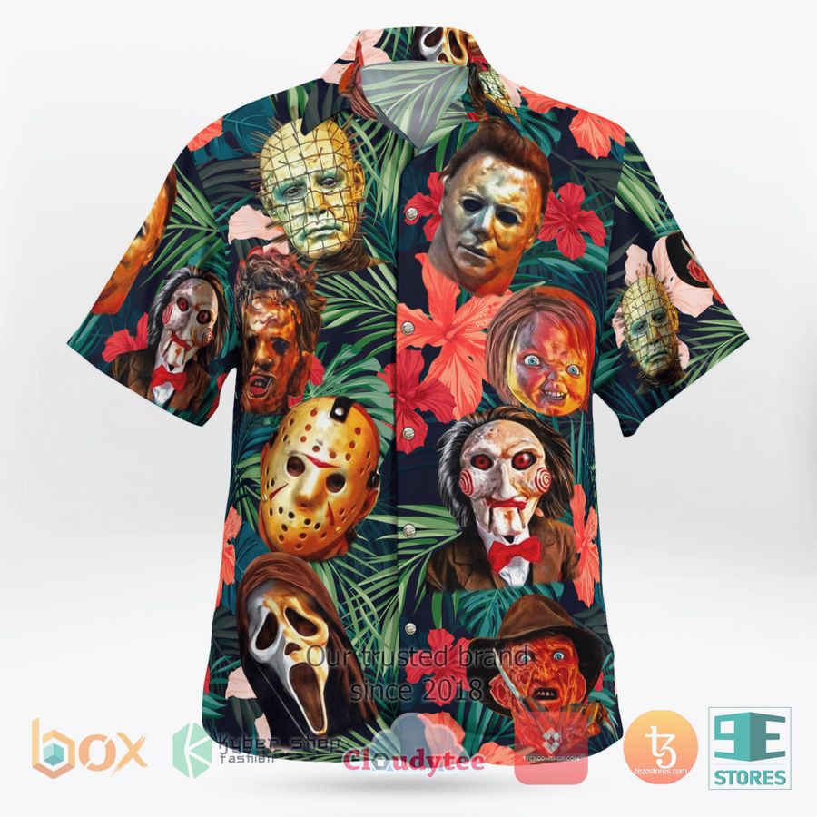 BEST Horror Face Characters Tropical Hawaii Shirt 5