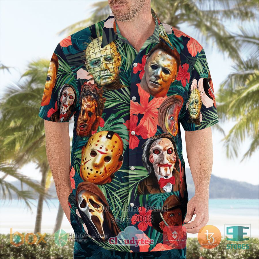 BEST Horror Face Characters Tropical Hawaii Shirt 6