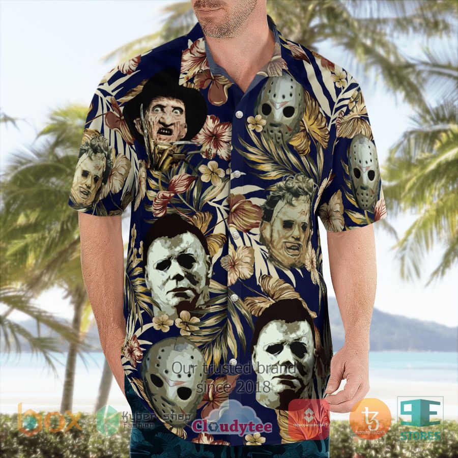 BEST Horror Faces Characters Halloween Hawaii Shirt 3