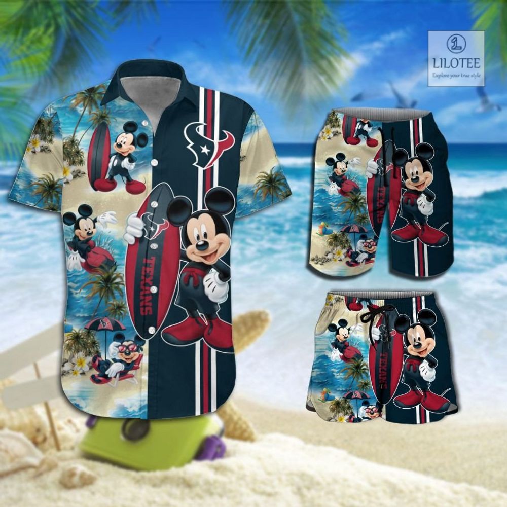 BEST Houston Texans Mickey Mouse Hawaiian Shirt, Shorts 9