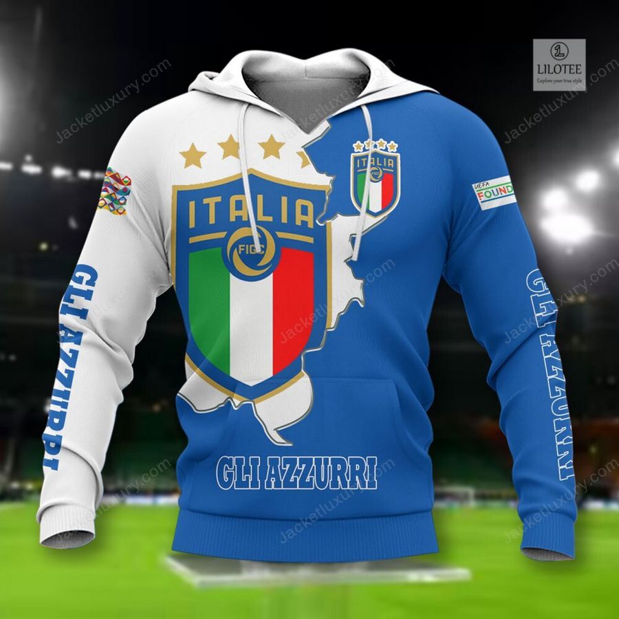 Italy Gli Azzurri national football team 3D Hoodie, Shirt 2