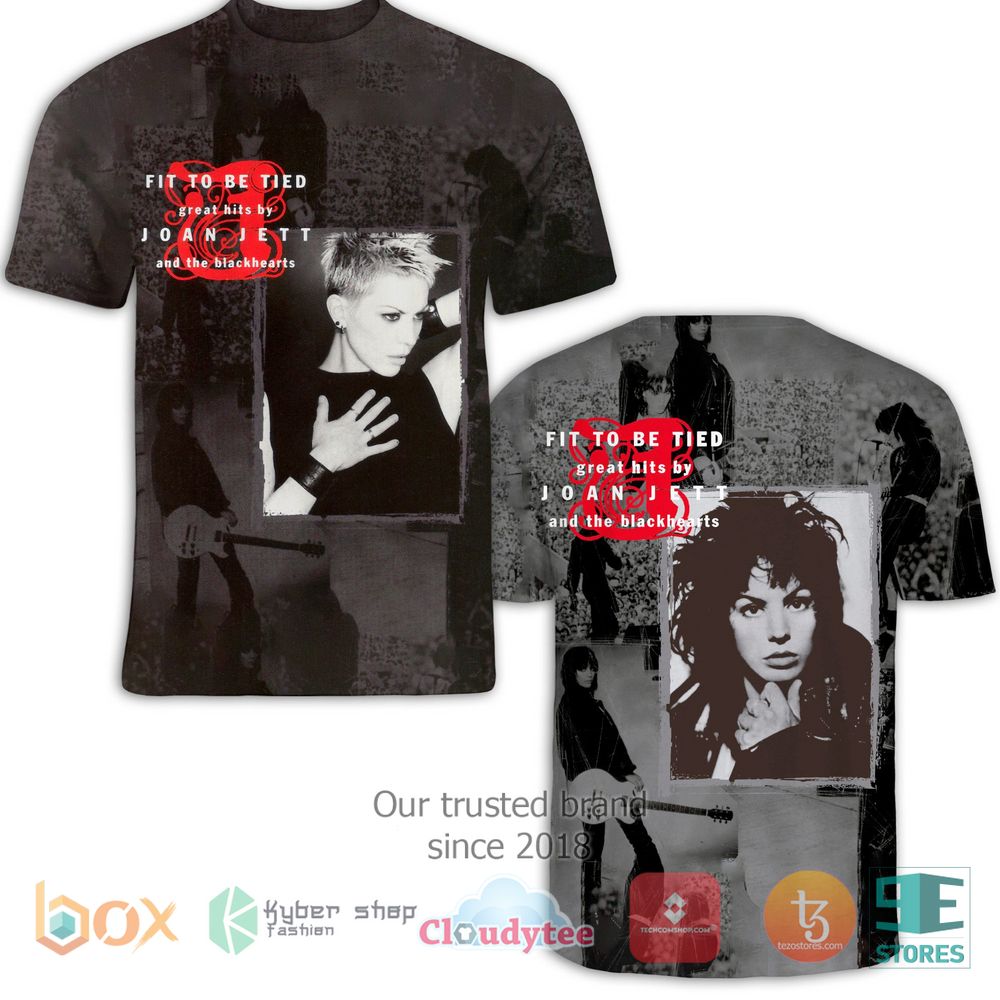 HOT Joan Jett & The Blackhearts Fit to Be Tied 3D T-Shirt 2