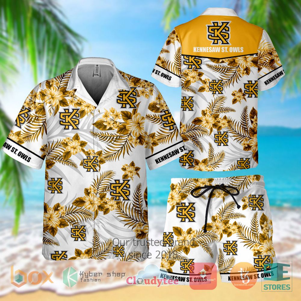HOT Kennesaw St Owls Hawaiian Shirt and Shorts 1