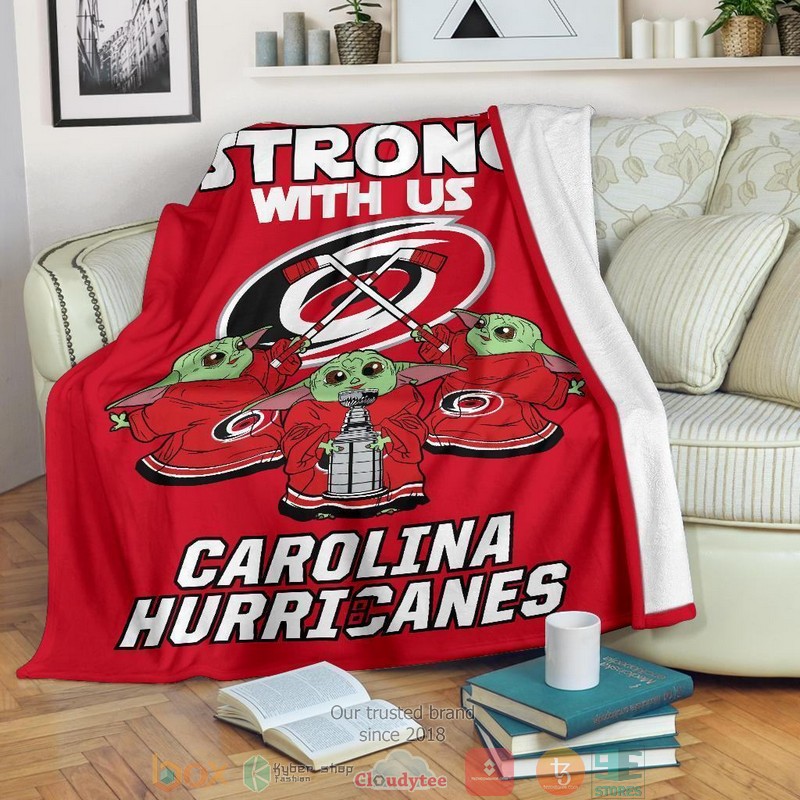 HOT Carolina Hurricanes Baby Yoda The Force Is Strong Blanket 17