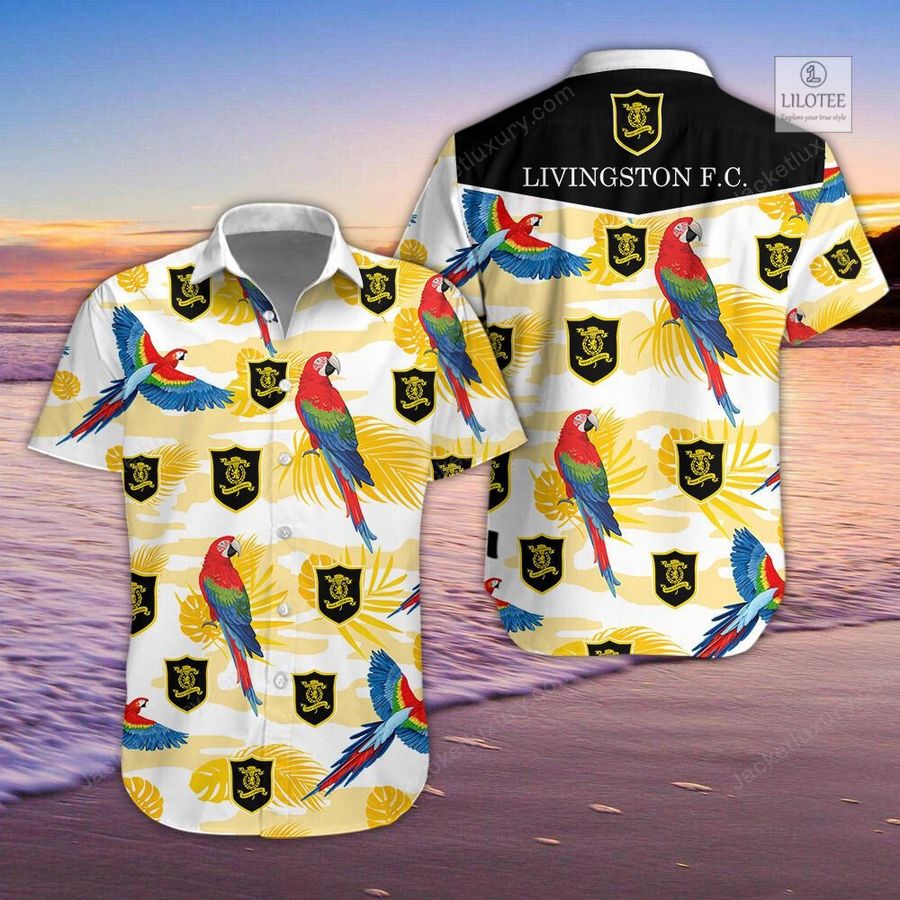 BEST Livingston Football Club Parrot Hawaiian Shirt, Shorts 4