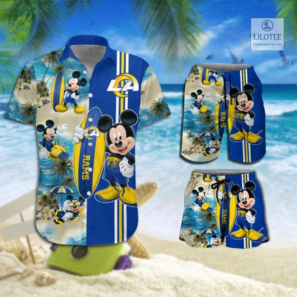 BEST Los Angeles Rams Mickey Mouse Hawaiian Shirt, Shorts 8