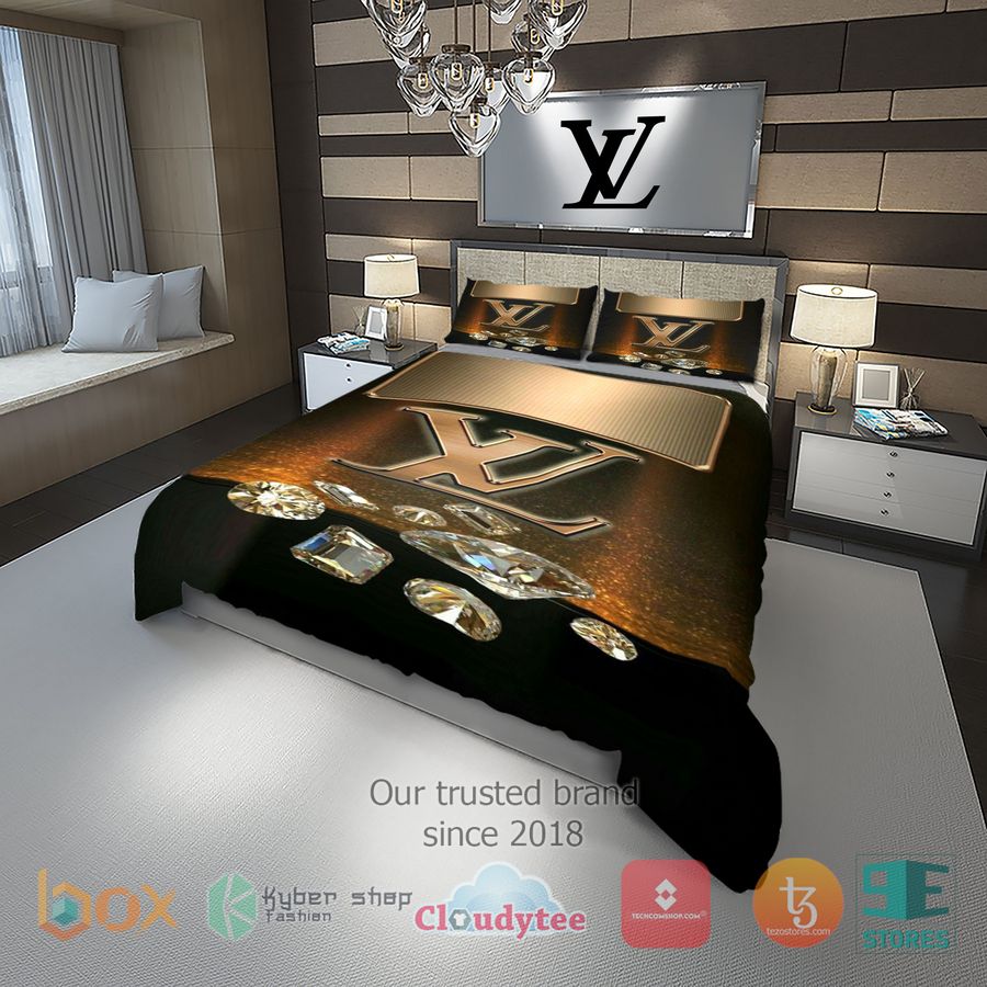 BEST Louis Vuitton Diamond Cover Bedding Set 3