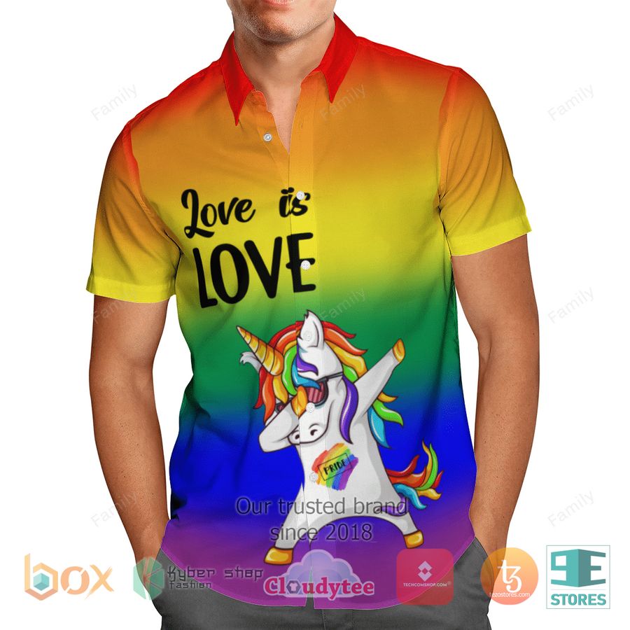 BEST Love Is Love Unicorn Dab Hawaii Shirt 12