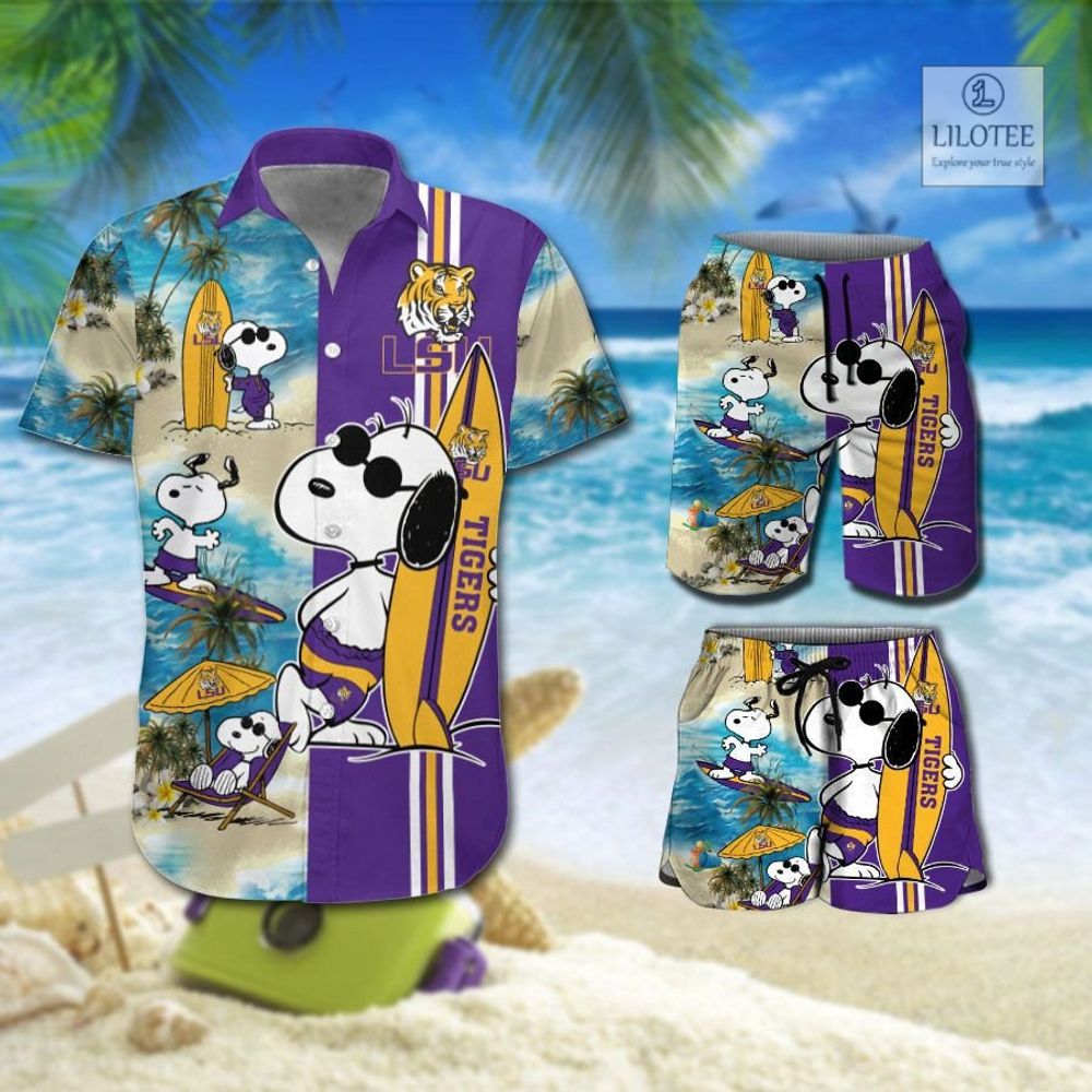 BEST LSU Tigers Snoopy Hawaiian Shirt, Shorts 9