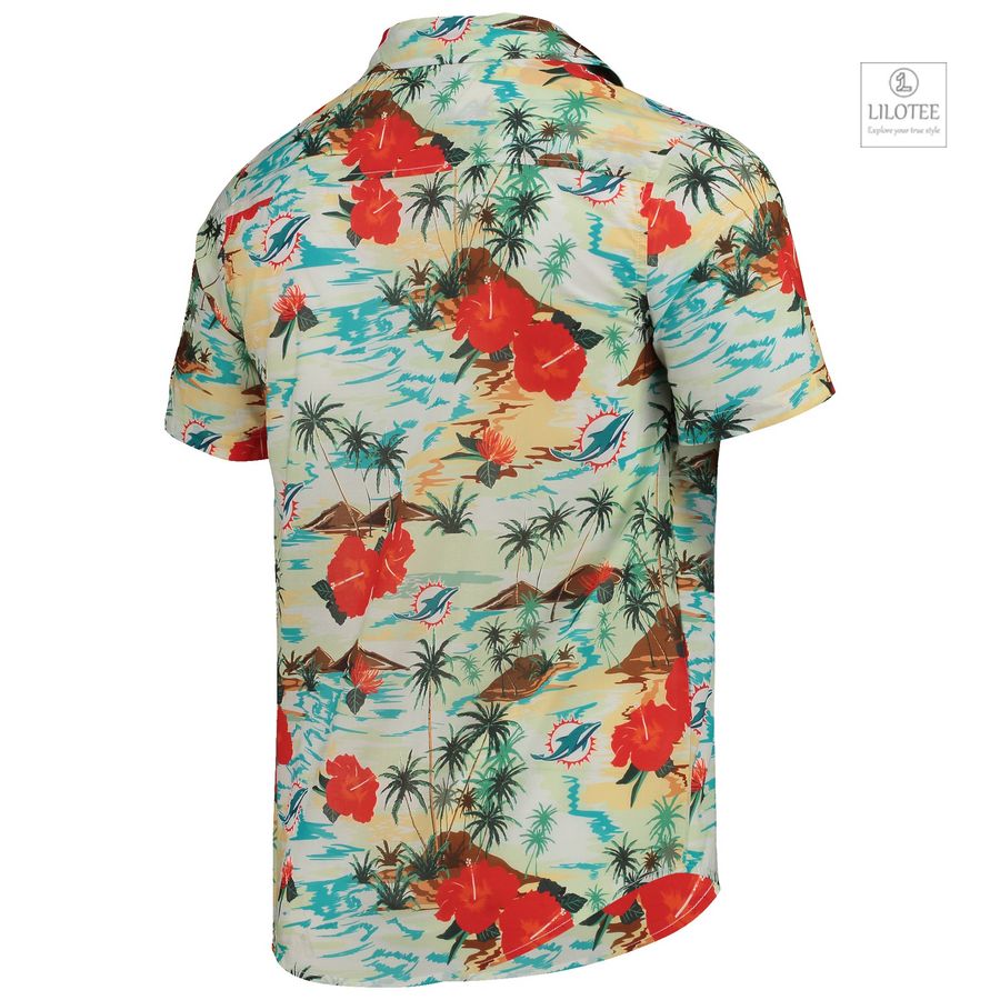 BEST Miami Dolphins FOCO Paradise Floral Cream Hawaiian Shirt 3 BEST Miami Dolphins FOCO Paradise Floral Cream Hawaiian Shirt - Image 3