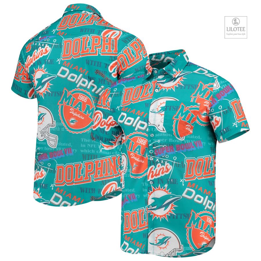 BEST Miami Dolphins FOCO Thematic Aqua Hawaiian Shirt 6