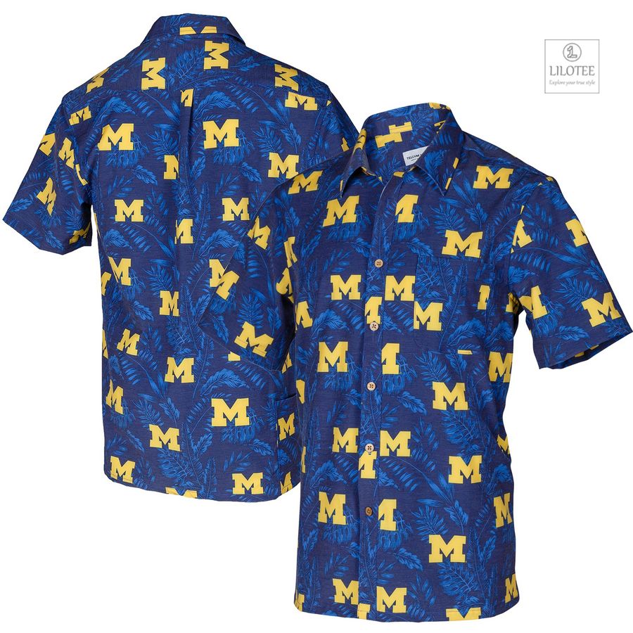 BEST Michigan Wolverines Tellum and Chop Floral Navy Hawaiian Shirt 6