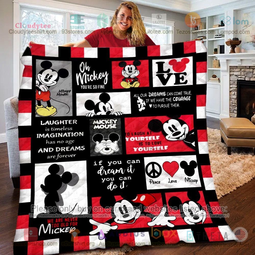 NEW Mickey Mouse If you can dream it you can do it Quilt 4