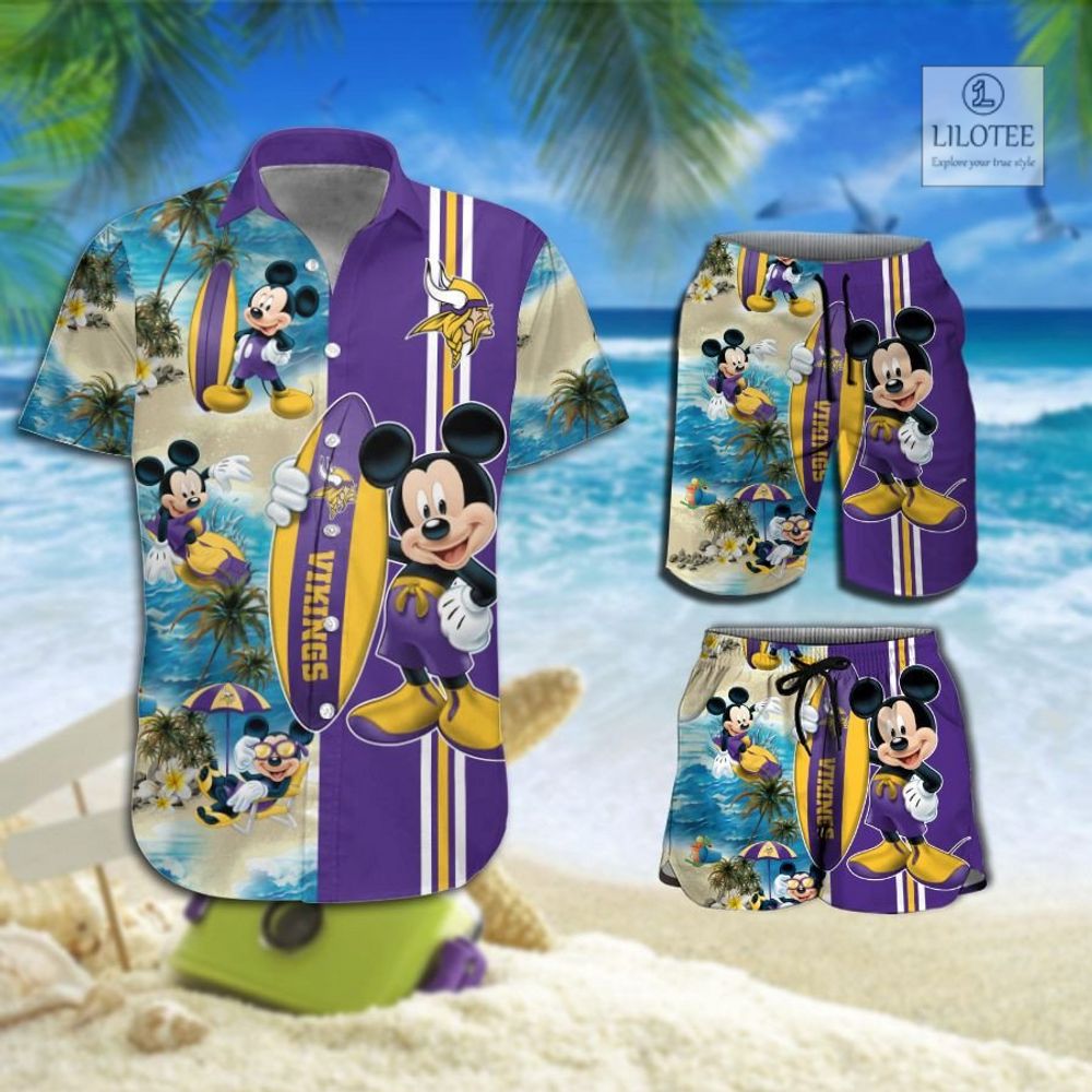 BEST Minnesota Vikings Mickey Mouse Hawaiian Shirt, Shorts 9