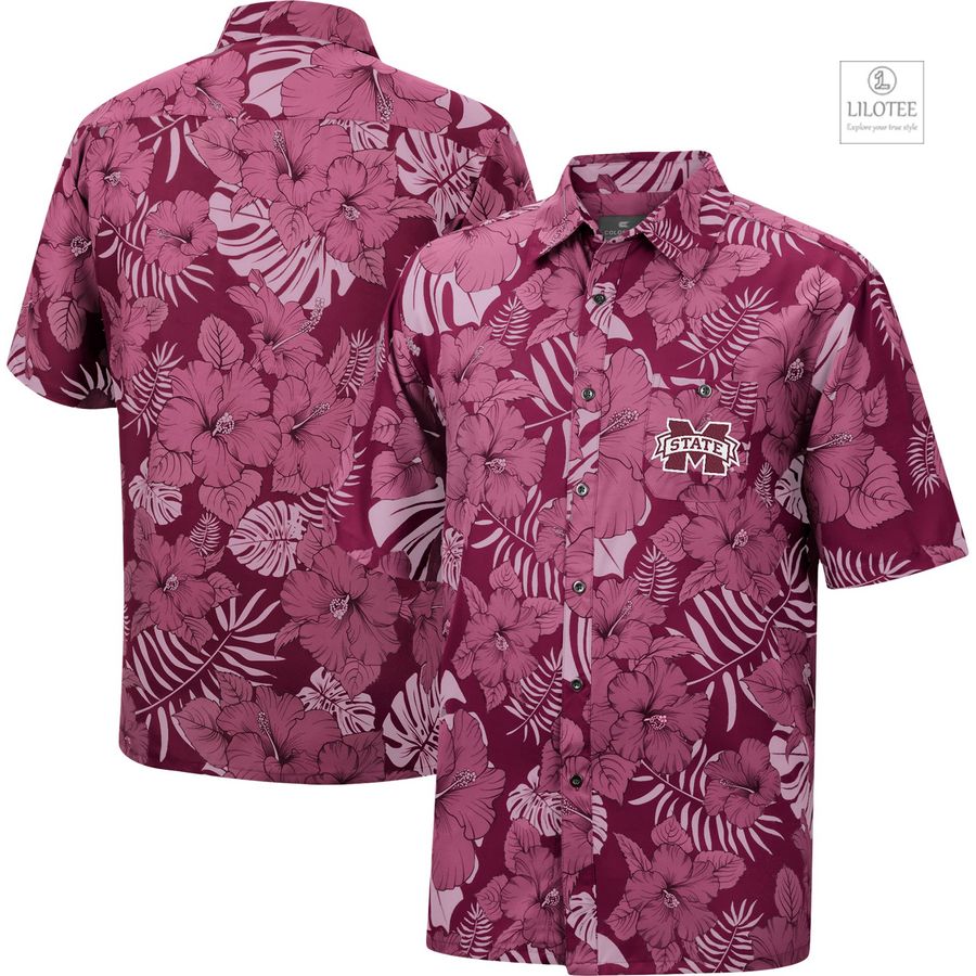BEST Mississippi State Bulldogs Colosseum The Dude Camp Maroon Hawaiian Shirt 6