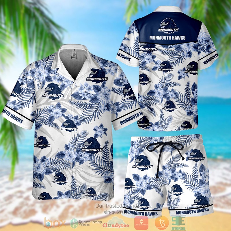 HOT Monmouth Hawks Hawaiian Shirt and Short 2