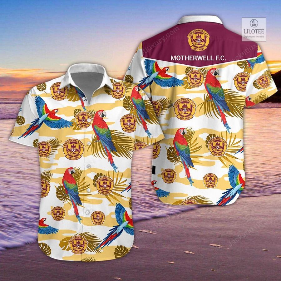 BEST Motherwell Football Club Parrot Hawaiian Shirt, Shorts 4